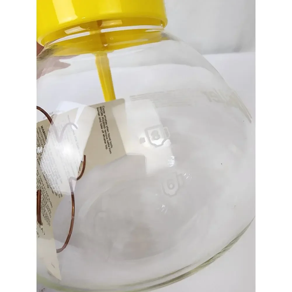 Gemco The Whistler Glass Kettle Pot 8c Yellow/White Handle w/Metal Grid NWT - Picture 7 of 8
